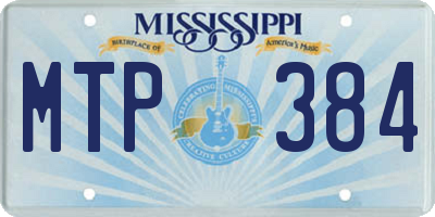 MS license plate MTP384