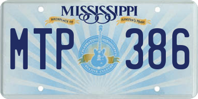 MS license plate MTP386