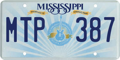 MS license plate MTP387
