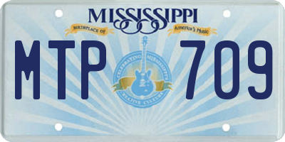 MS license plate MTP709