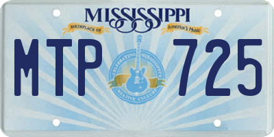 MS license plate MTP725