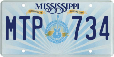 MS license plate MTP734