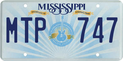 MS license plate MTP747