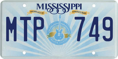 MS license plate MTP749