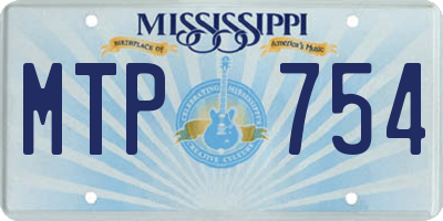 MS license plate MTP754