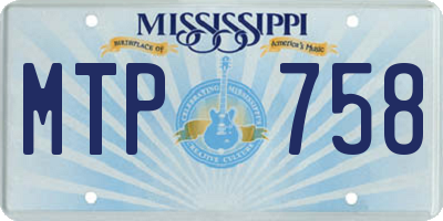MS license plate MTP758