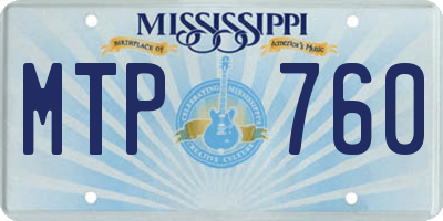 MS license plate MTP760