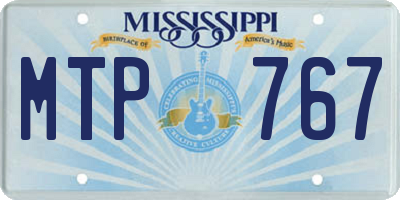 MS license plate MTP767