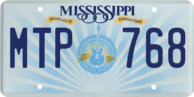 MS license plate MTP768