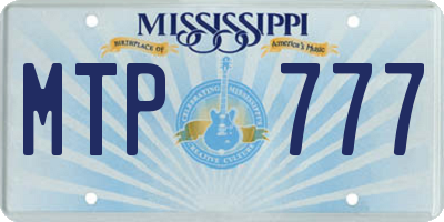 MS license plate MTP777
