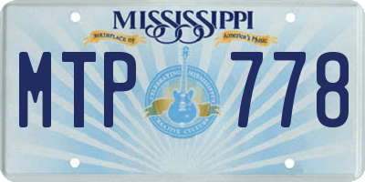 MS license plate MTP778