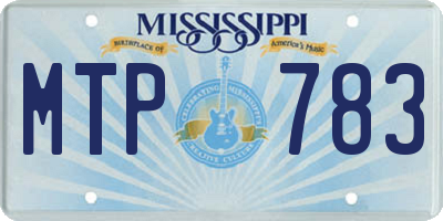 MS license plate MTP783