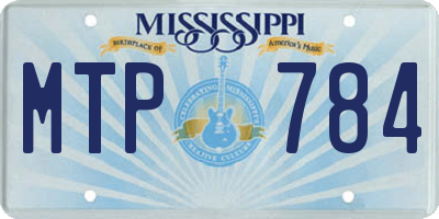 MS license plate MTP784