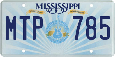 MS license plate MTP785