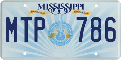 MS license plate MTP786