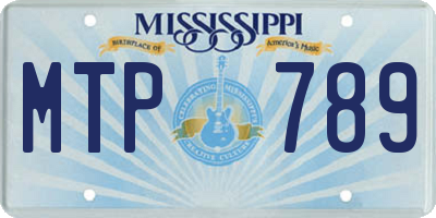 MS license plate MTP789