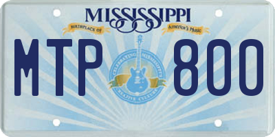 MS license plate MTP800
