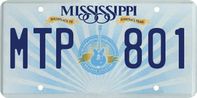 MS license plate MTP801