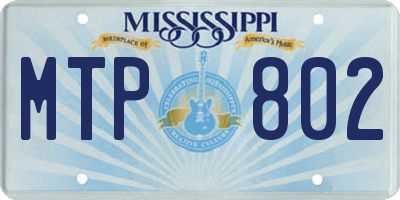 MS license plate MTP802