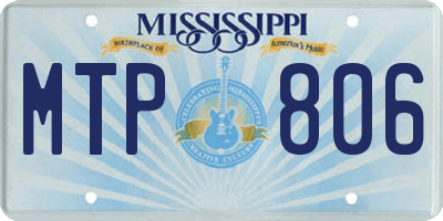 MS license plate MTP806