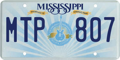 MS license plate MTP807