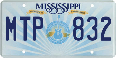 MS license plate MTP832