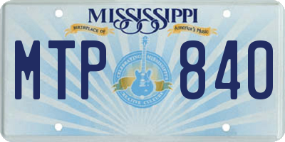 MS license plate MTP840