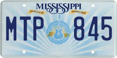 MS license plate MTP845