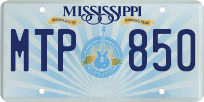 MS license plate MTP850