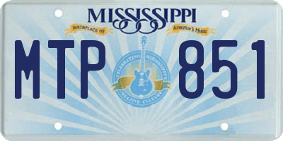 MS license plate MTP851