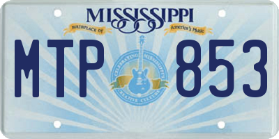 MS license plate MTP853