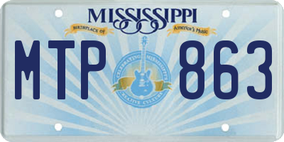 MS license plate MTP863