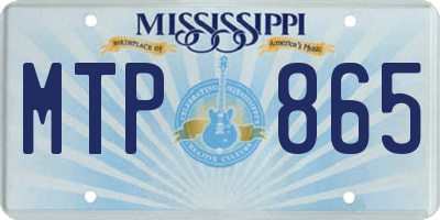 MS license plate MTP865