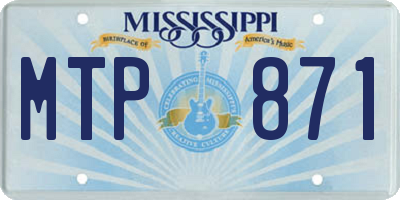 MS license plate MTP871