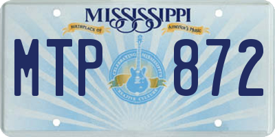 MS license plate MTP872