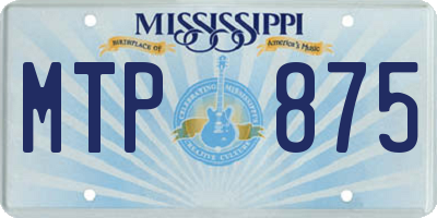 MS license plate MTP875