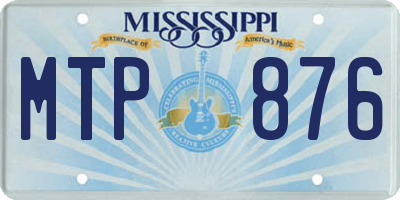 MS license plate MTP876