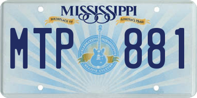 MS license plate MTP881