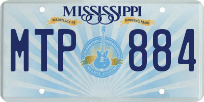 MS license plate MTP884