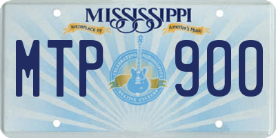 MS license plate MTP900