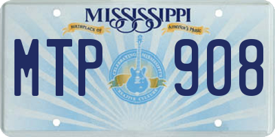 MS license plate MTP908