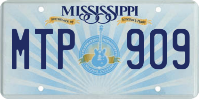 MS license plate MTP909