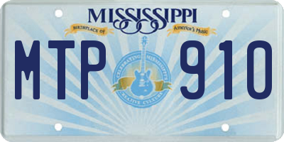 MS license plate MTP910