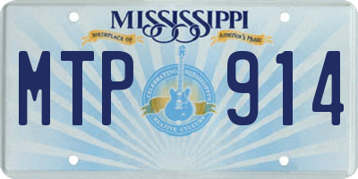 MS license plate MTP914