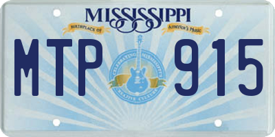 MS license plate MTP915