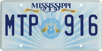 MS license plate MTP916