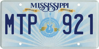 MS license plate MTP921