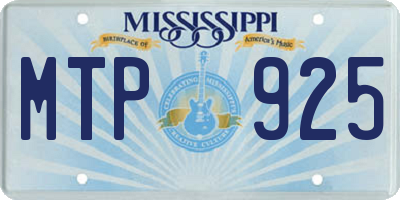 MS license plate MTP925