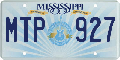 MS license plate MTP927