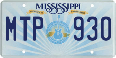 MS license plate MTP930